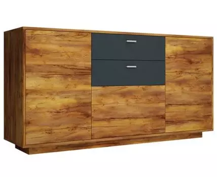 Комод Вега Бавария (Низкие, 40 см, Полки, Под телевизор, Коричневое дерево, 153.9)