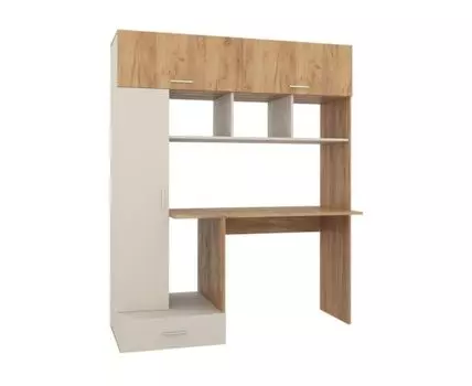 Компьютерный стол Бишоп 1 150х57х180 дуб крафт золотой / кашемир