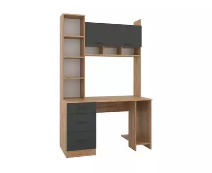 Компьютерный стол Бишоп 5 125х60х197 дуб крафт золотой / антрацит