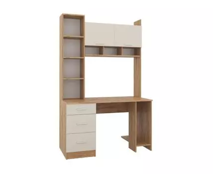 Компьютерный стол Бишоп 5 125х60х197 дуб крафт золотой / кашемир