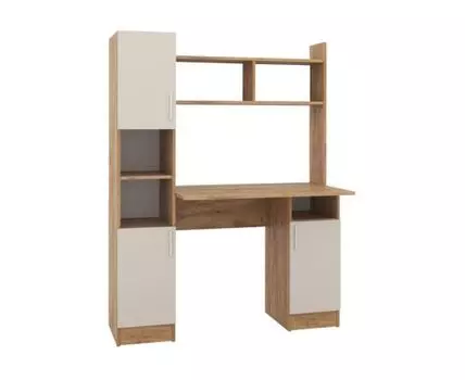 Компьютерный стол Бишоп 6 123х57х160 дуб крафт золотой / кашемир