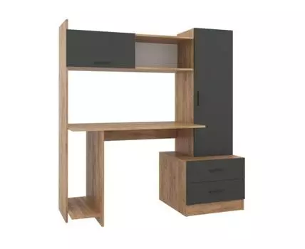 Компьютерный стол Бишоп 7 153х59х160 дуб крафт золотой / антрацит