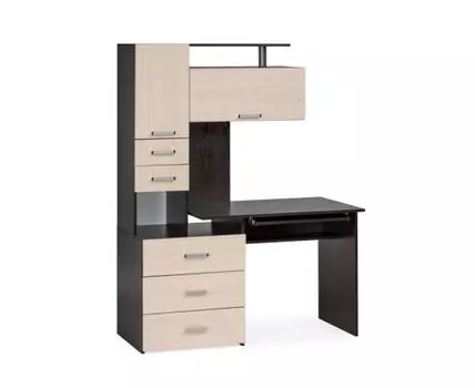 Компьютерный стол Джаз-17 правый венге / дуб молочный