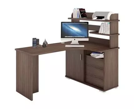 Компьютерный стол Голиаф (138.5, 116, Угловые, Коричневое дерево, 140)