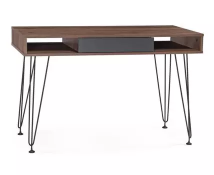 Компьютерный стол Хиргра 120х60х77 дуб табачный / графит / черный