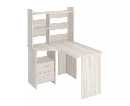 Компьютерный стол Кроган (152.4, 100, С тумбой, Угловые, Светлое дерево, 120)