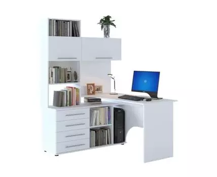 Компьютерный стол КСТ-14Л 140х123,5х182,8 белый левый