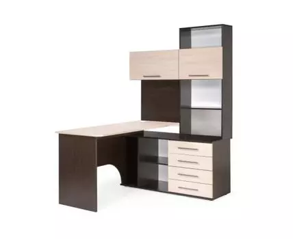 Компьютерный стол КСТ-14П 140х123,5х182,8 правый венге / беленый дуб