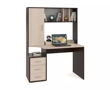 Компьютерный стол КСТ-16 120х60х160 левый венге / беленый дуб