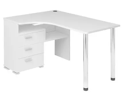 Компьютерный стол Менфил-1 (75, 101, Угловые, Белый, 130)