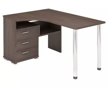 Компьютерный стол Менфил-1 (75, 101, Угловые, Коричневое дерево, 130)