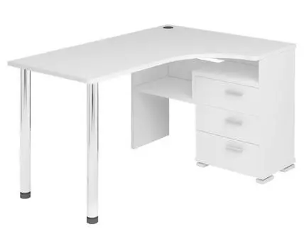 Компьютерный стол Менфил-1 (75, 101, Угловые, Белый, 130)