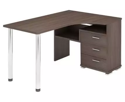 Компьютерный стол Менфил-1 (75, 101, Угловые, Коричневое дерево, 130)
