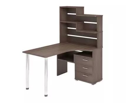 Компьютерный стол Менфил-2 (162.5, 101, Угловые, Коричневое дерево, 130)