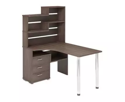 Компьютерный стол Менфил-2 (162.5, 101, Угловые, Коричневое дерево, 130)