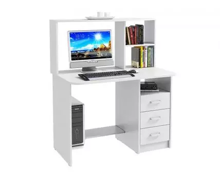 Компьютерный стол Неман (125, 65, Прямые, Белый, 105)