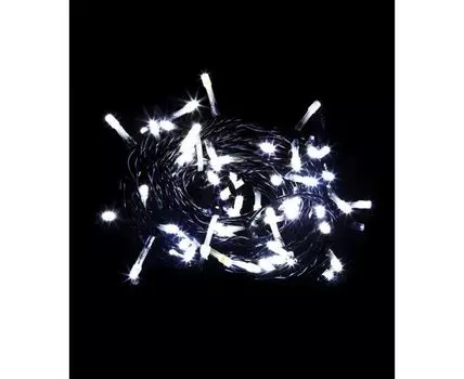Комплект 3 Белых Нити с Мерцанием Белого Диода по 20м, 600 LED, Провод Черный ПВХ, IP54