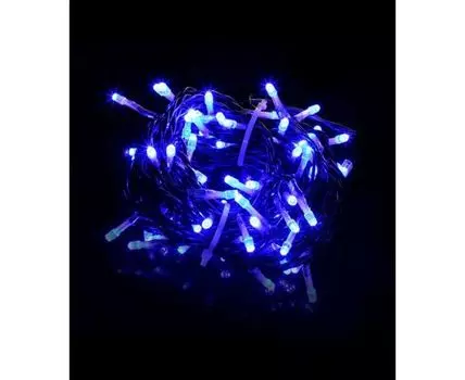 Комплект 3 Синих Нити с Мерцанием Белого Диода по 20м, 600 LED, Провод Черный ПВХ, IP54