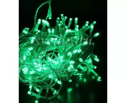 Комплект 3 Зеленых Нити по 20м c Контроллером, 600 LED, Провод Прозрачный Силикон, IP65