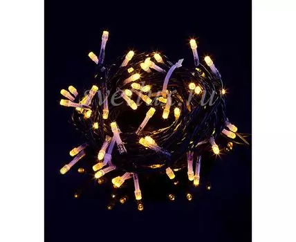 Комплект 3 Желтых Нити по 20м, 600 LED, Провод Черный ПВХ, IP54