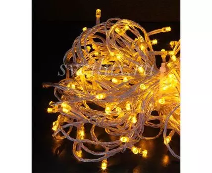 Комплект 3 Желтых Нити по 20м c Контроллером, 600 LED, Провод Прозрачный Силикон, IP65