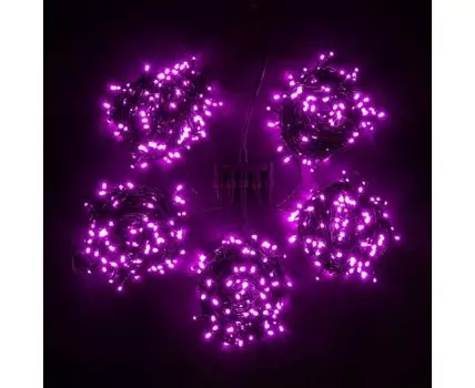 Комплект 5 Розовых Нитей LTC по 20м с Мерцанием Белого Диода, 1000 LED