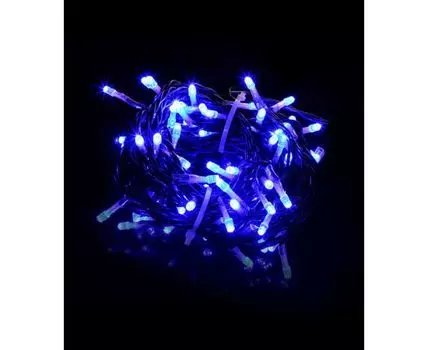 Комплект 5 Синих Нитей по 20м с Мерцанием, 1000 LED, Провод Черный ПВХ, IP54