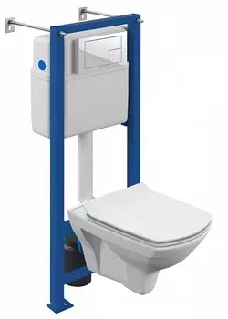 Комплект Cersanit CARINA XL CO DPL EO slim инсталляция VECTOR кнопка CORNER пластик белый