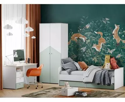 Комплект детской мебели Банни (90х200 см, Прямые, Белый)