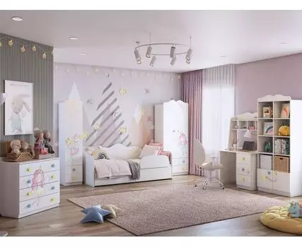 Комплект детской мебели Чудо (80х190 см, Прямые, Белый)