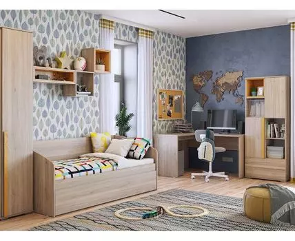 Комплект детской мебели Лайк (80х200 см, Для двоих, оранжевый)