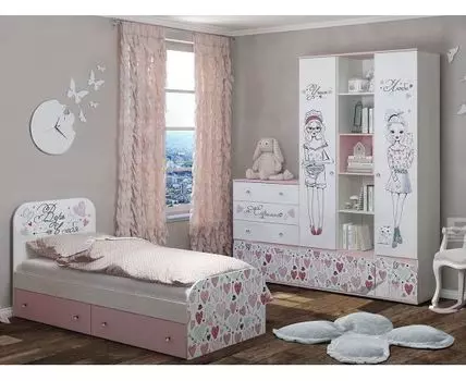 Комплект детской мебели Малибу (80х186 см, Прямые, Белый)