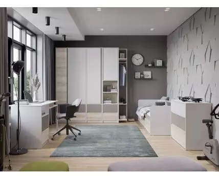 Комплект детской мебели Сканди (80х200 см, Прямые, Белый)