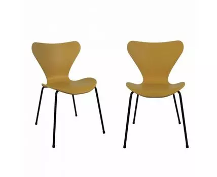 Комплект из 2-х стульев Seven Style горчичный с чёрными ножками