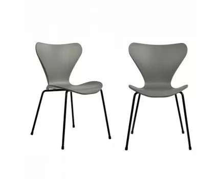 Комплект из 2-х стульев Seven Style серый с чёрными ножками