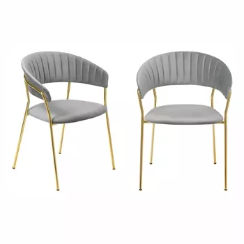 Комплект из 2-х стульев Turin серый с золотыми ножками