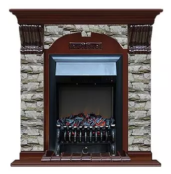 Комплект из электрокамина напольного и портала (106.5x36.5x98 см) Арочный Алтай Fobos BL АР000009