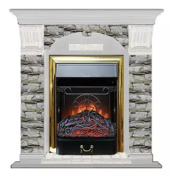 Комплект из электрокамина напольного и портала (106.5x36.5x98 см) Арочный Алтай Majestic BR АР000016