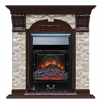 Комплект из электрокамина напольного и портала (106.5x36.5x98 см) Арочный ГЦ Majestic BL АР000067