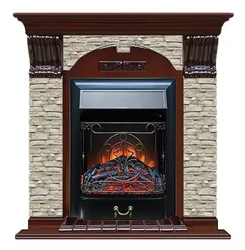 Комплект из электрокамина напольного и портала (106.5x36.5x98 см) Арочный ГО Majestic BL АР000051