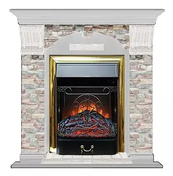 Комплект из электрокамина напольного и портала (106.5x36.5x98 см) Арочный ГЦ Majestic BR АР000076