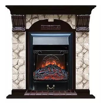 Комплект из электрокамина напольного и портала (106.5x36.5x98 см) Арочный Карелия Majestic BL АР000083