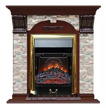Комплект из электрокамина напольного и портала (106.5x36.5x98 см) Арочный ГЦ Majestic BR АР000072