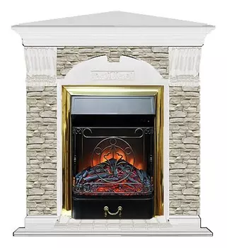 Комплект из электрокамина напольного и портала (106.5x81x98 см) Арочный ГО угл. Majestic BR АРУ00060