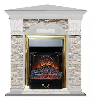 Комплект из электрокамина напольного и портала (106.5x81x98 см) Арочный ГЦ угл. Majestic BR АРУ00076