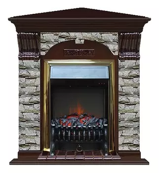 Комплект из электрокамина напольного и портала (106.5x81x98 см) Арочный Алтай угл. Fobos BR АРУ00006