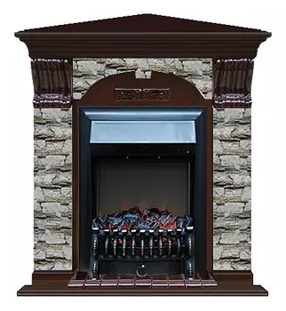 Комплект из электрокамина напольного и портала (106.5x81x98 см) Арочный Алтай угл. Fobos BL АРУ00005