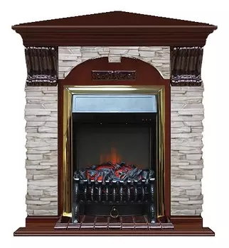 Комплект из электрокамина напольного и портала (106.5x81x98 см) Арочный Мисхор угл. Fobos BR АРУ00110