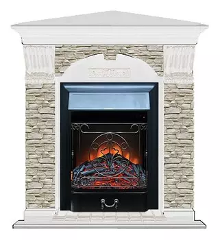 Комплект из электрокамина напольного и портала (106.5x81x98 см) Арочный ГО угл. Majestic BL АРУ00059