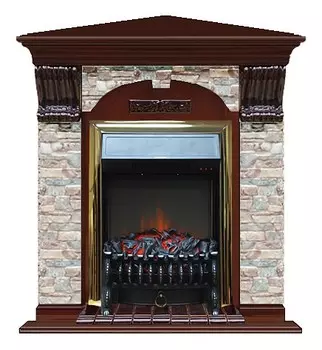 Комплект из электрокамина напольного и портала (106.5x81x98 см) Арочный ГЦ угл. Fobos BR АРУ00070